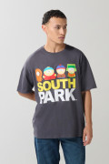 Camiseta oversize gris manga corta con arte de South Park