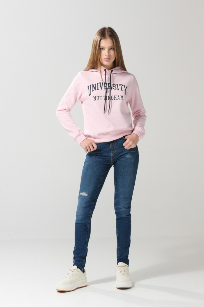 Jean jegging con tiro súper alto azul oscuro y rotos