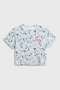 Camiseta crop top crema clara con arte de Mickey