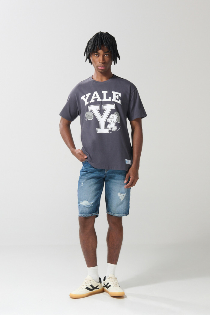 Camiseta unicolor de Snoopy & Yale con manga corta

