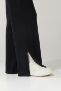 Pantalón palazzo negro tiro alto bota recta con abertura