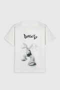 Camiseta oversize de Bugs Bunny crema manga corta