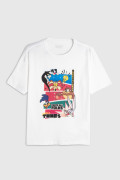 Camiseta oversize crema de Looney Tunes manga corta