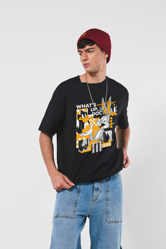 Camiseta unicolor oversize manga corta de Looney Tunes
