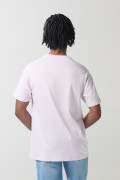 Camiseta manga corta lila clara con arte college en frente