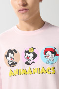 Camiseta manga corta lila con arte de Animaniacs