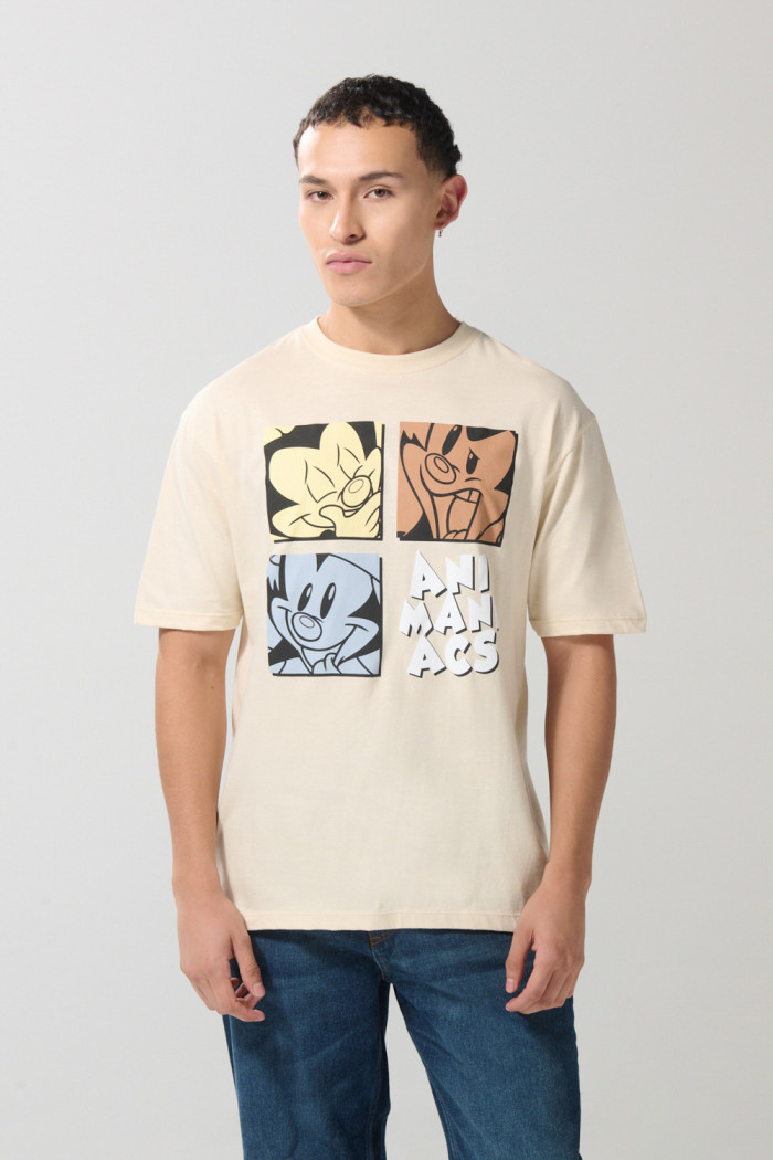 Camiseta kaki clara de Animaniacs con cuello redondo