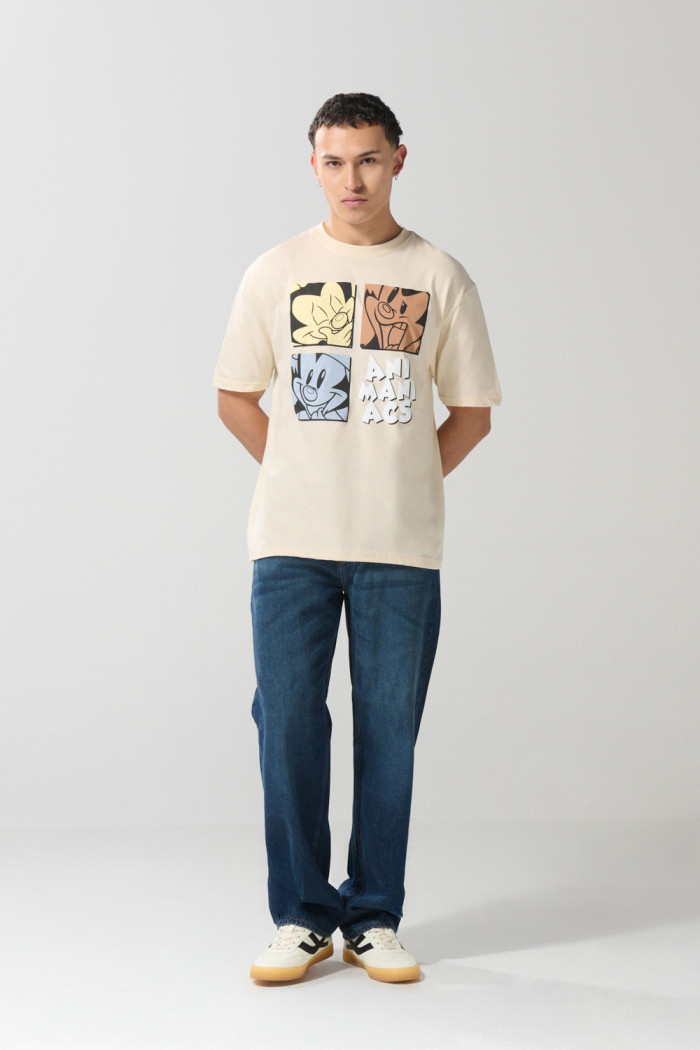 Camiseta kaki clara de Animaniacs con cuello redondo