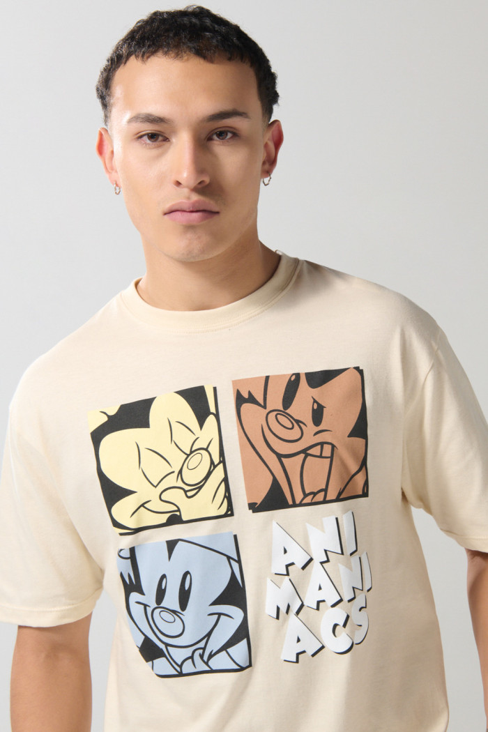 Camiseta kaki clara de Animaniacs con cuello redondo