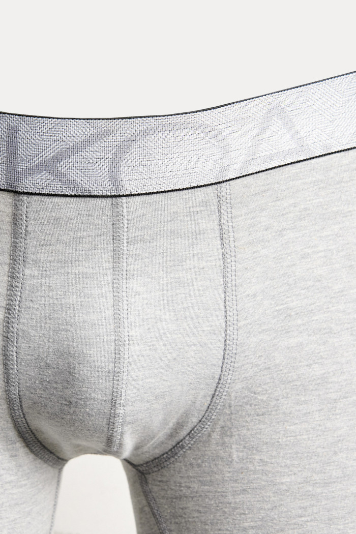 Bóxer gris midway brief-largo con costuras planas
