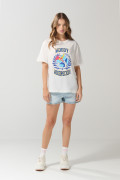 Camiseta del Pájaro Loco crema clara manga corta