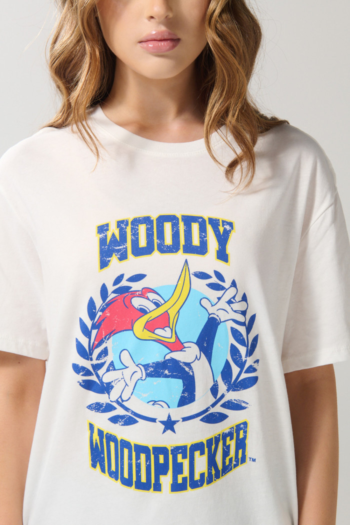Camiseta del Pájaro Loco crema clara manga corta