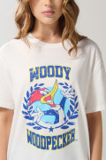 Camiseta del Pájaro Loco crema clara manga corta