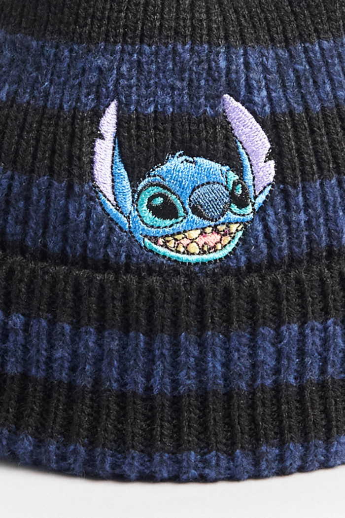 Gorro azul intenso con rayas y diseño de Lilo & Stitch