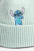 Gorro tejido verde claro con bordado de Lilo & Stitch