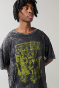Camiseta oversize manga corta gris tie dye de Green Day
