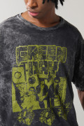 Camiseta oversize manga corta gris tie dye de Green Day
