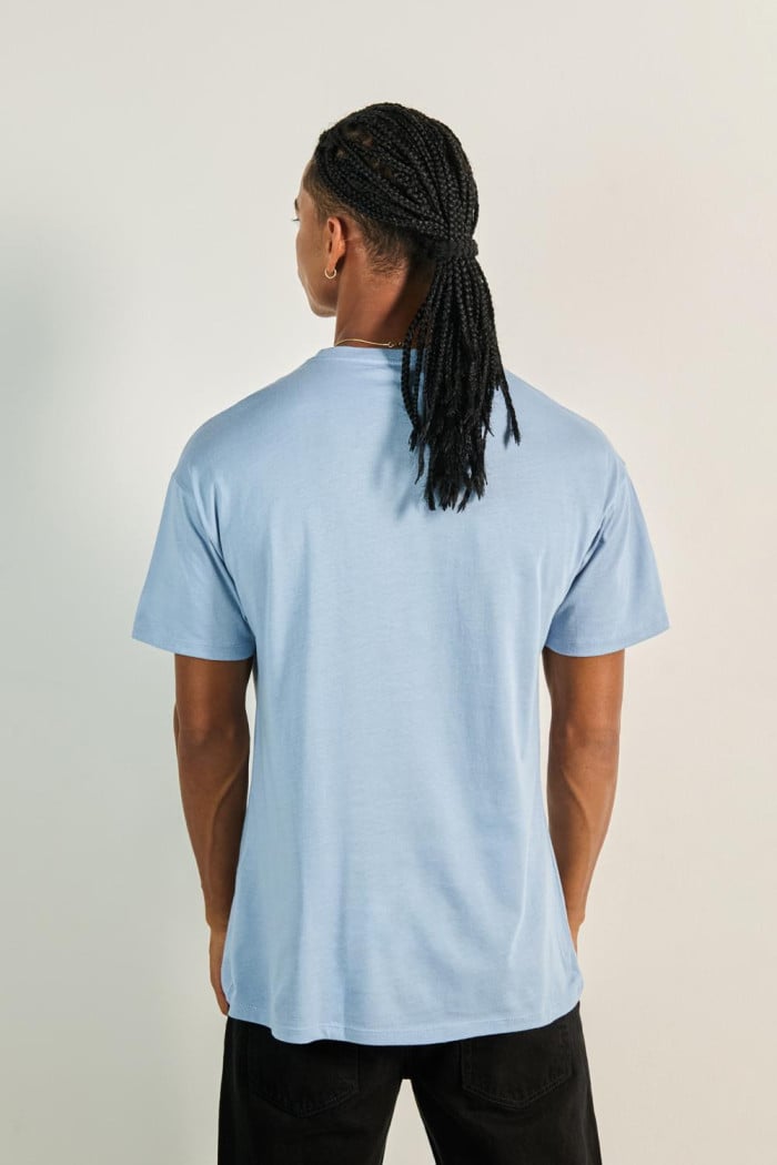 Camiseta manga corta unicolor con para hombre cuello redondo básica.
