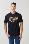 Camiseta manga corta unicolor con para hombre cuello redondo básica.