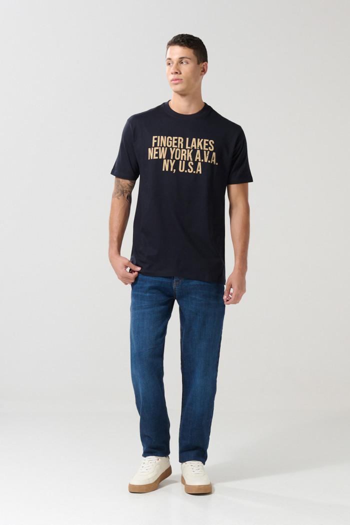 Camiseta manga corta unicolor con para hombre cuello redondo básica.