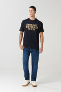 Camiseta manga corta unicolor con para hombre cuello redondo básica.