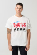 Camiseta de The Beatles crema clara manga corta