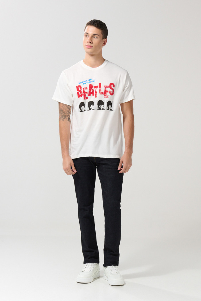 Camiseta de The Beatles crema clara manga corta