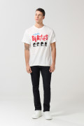 Camiseta de The Beatles crema clara manga corta