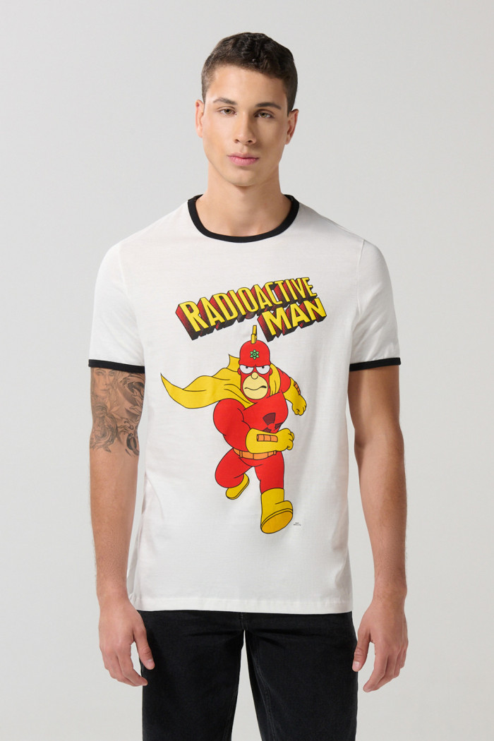 Camiseta de The Simpsons crema manga corta con contrastes
