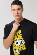 Camiseta negra con arte de The Simpsons y manga corta