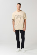 Camiseta manga corta unicolor con para hombre cuello redondo básica.