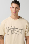 Camiseta manga corta unicolor con para hombre cuello redondo básica.