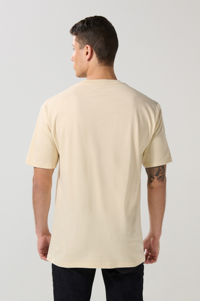 Camiseta manga corta unicolor con para hombre cuello redondo básica.