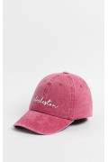 Gorra roja lavada con bordado "Charleston".