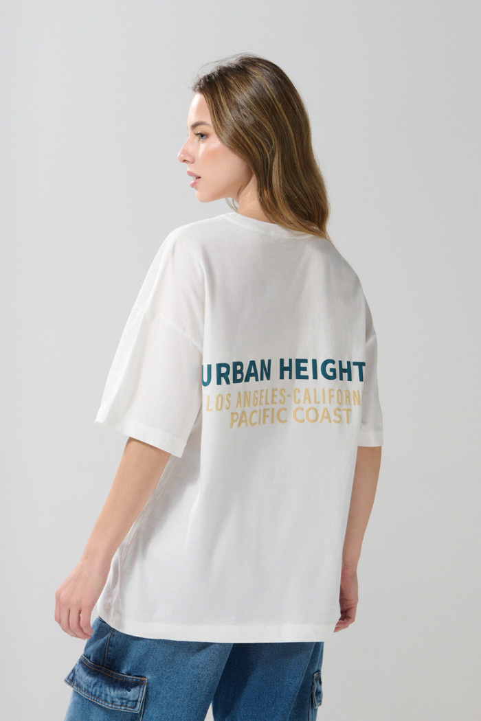 Camiseta femenina fit super oversize manga corta