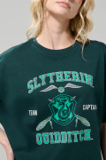 Camiseta femenina fit super oversize manga corta ccn estampado en frente de Harry Potter.