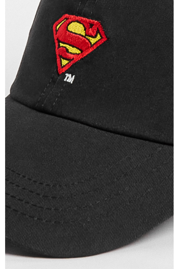 Cachucha sin refuerzo, unicolor, cierre plástico, bordado en frente en pieza, Licencia Super Man, DC Comics.