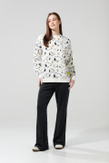Buzo de Snoopy crema oversize con cuello redondo