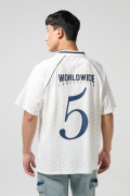 Camiseta cuello polo manga ranglan oversize masculina