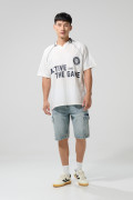 Camiseta cuello polo manga ranglan oversize masculina