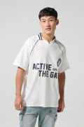 Camiseta cuello polo manga ranglan oversize masculina