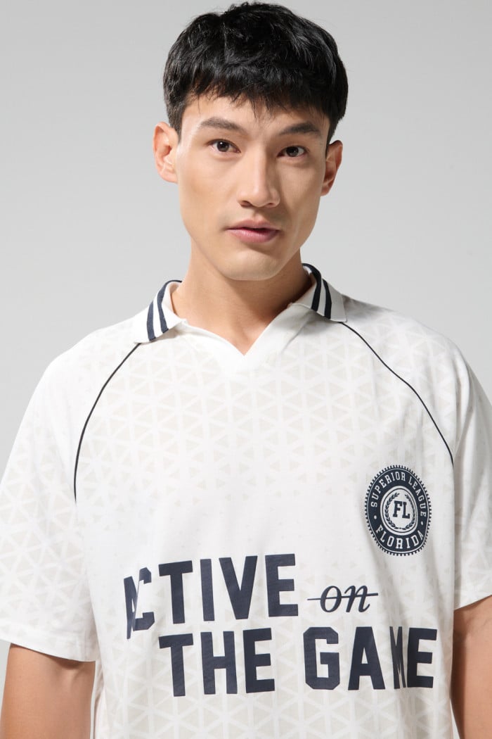 Camiseta cuello polo manga ranglan oversize masculina