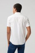 Camisa estampada unicolor con cuello button down