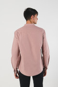 Camisa en algodón cuello nerú unicolor con botones