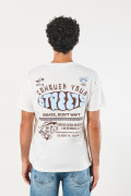 Camiseta unicolor manga corta con diseños urbanos