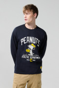 Camiseta azul intensa manga larga con arte de Snoopy