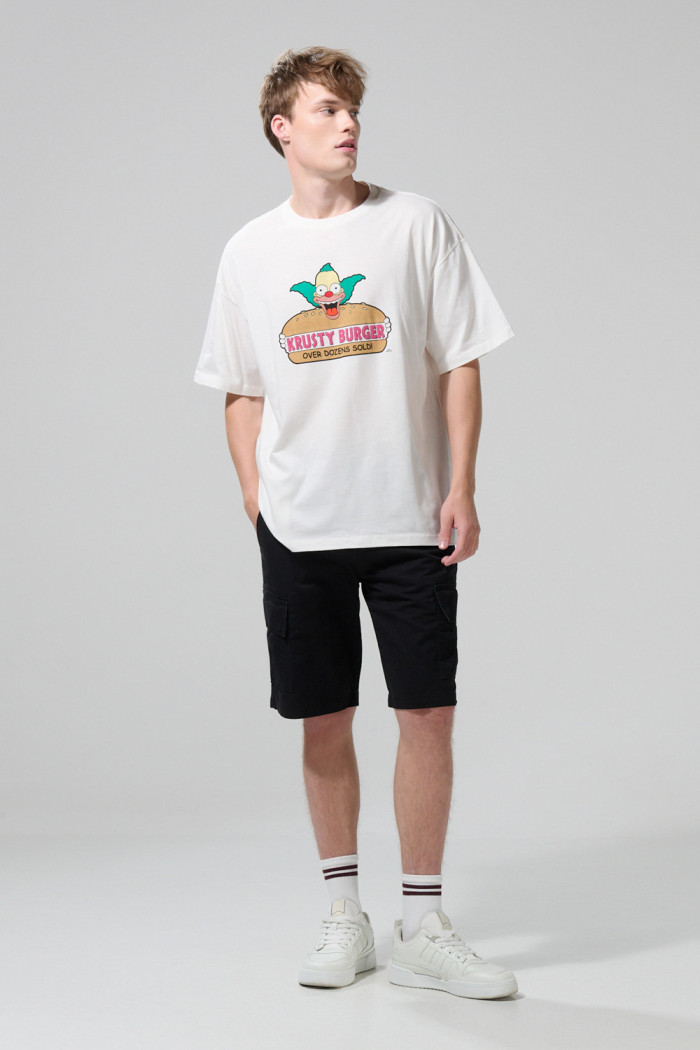 Camiseta crema manga corta oversize de Los Simpson