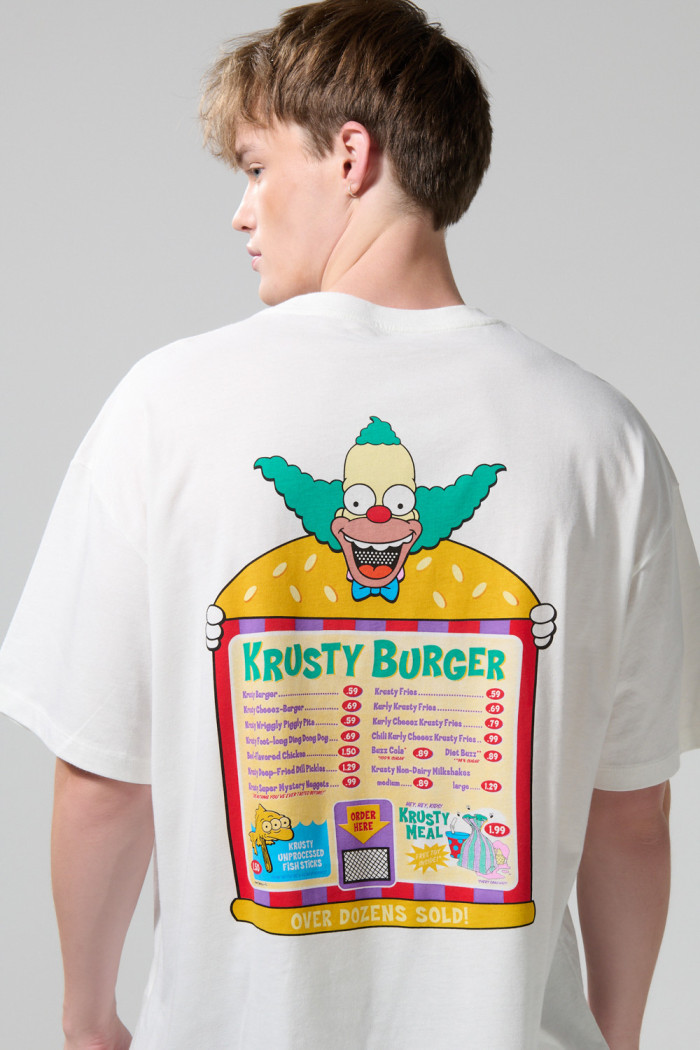Camiseta crema manga corta oversize de Los Simpson
