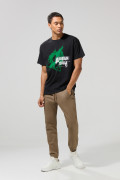 Camiseta cuello redondo negra con arte de Green Day