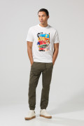 Camiseta de Looney Tunes crema clara cuello redondo